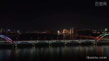浙江杭州复兴大桥夜景航拍